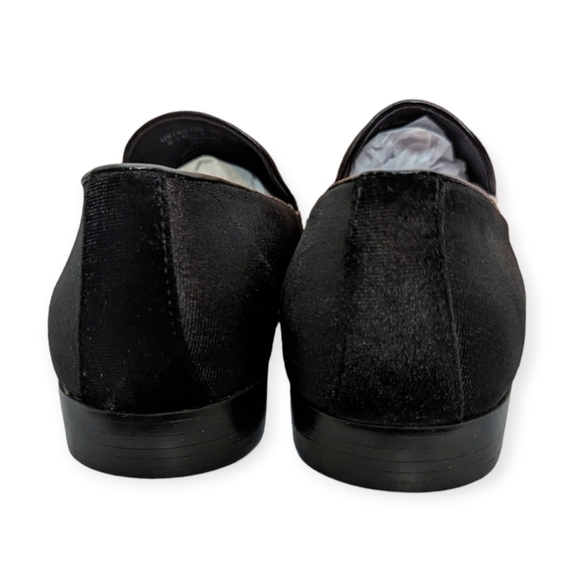 Tallia Loafers Teramo Black Slip On Plain Toe Velvet Rhinestone Black Shoes Men - Picture 7 of 9